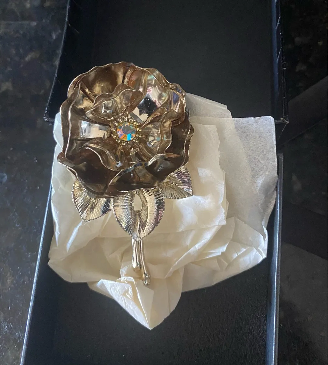 Metal Floral Brooch - Image 1