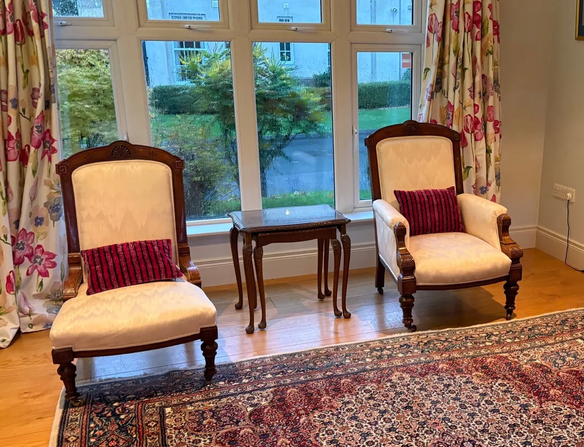 Two matching antique armchairs. - Image 1