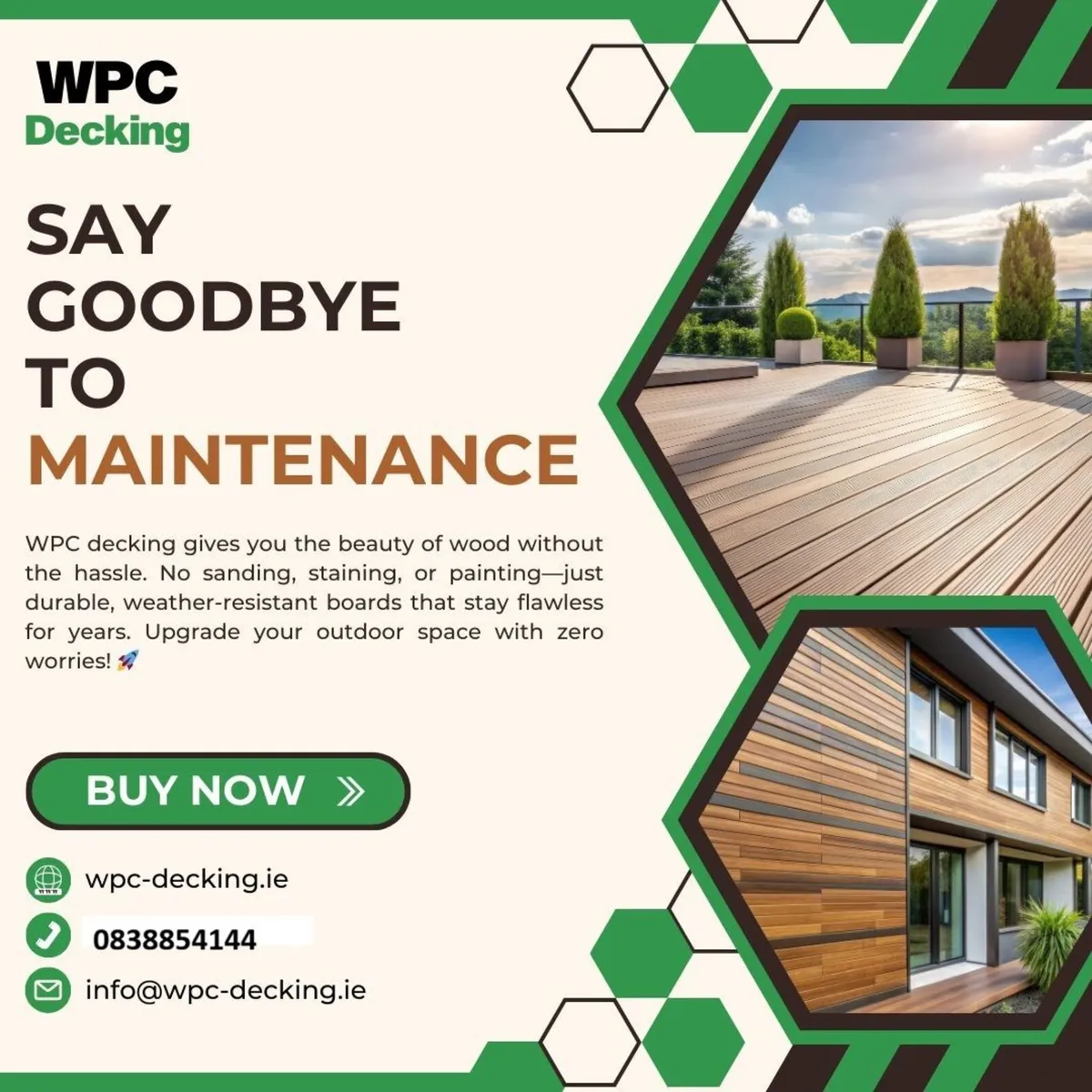 Wood Plastic Composite (WPC) decking and cladding - Image 1