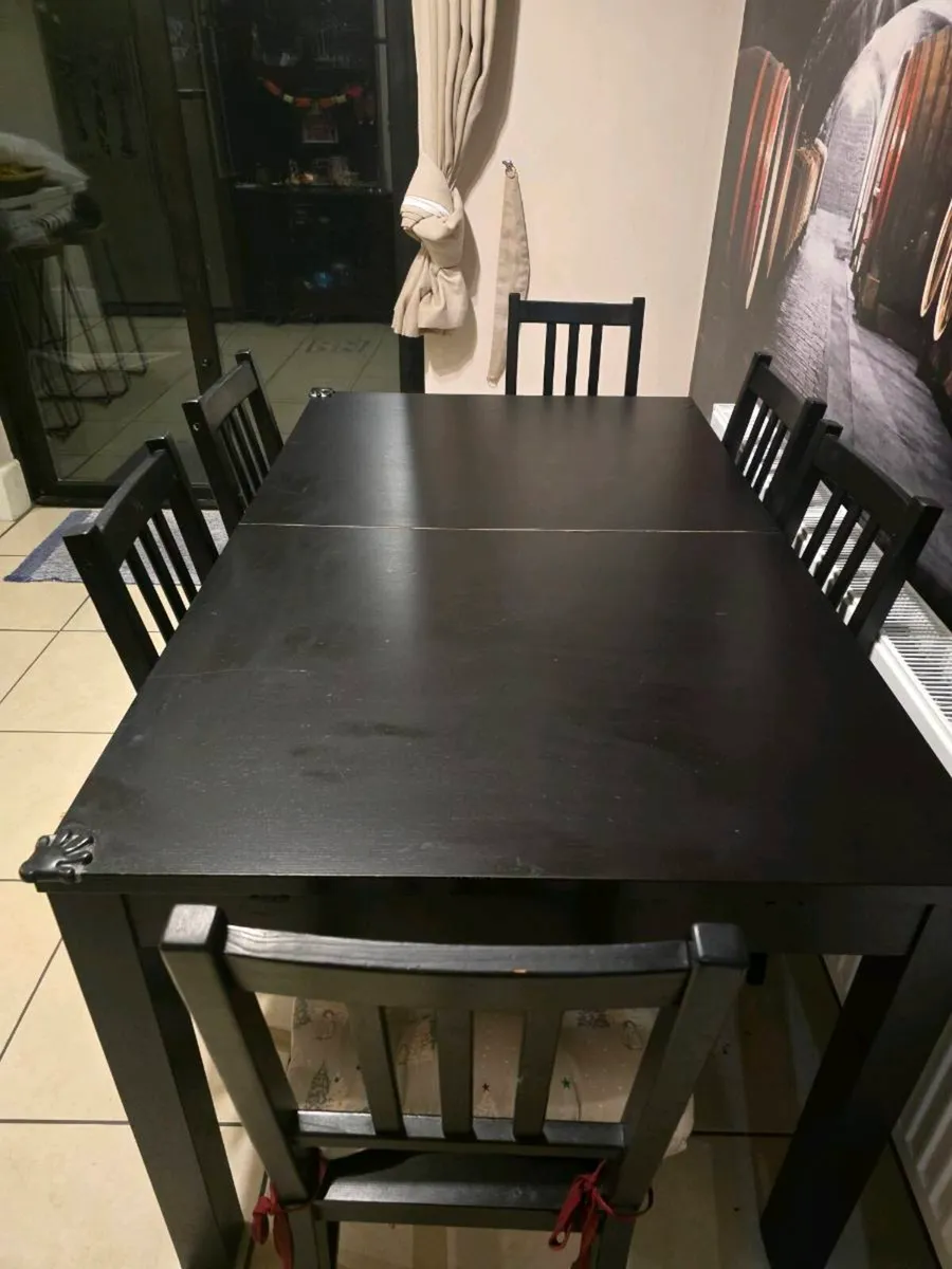 Extendable Dining Table & 6 Chairs - Image 1