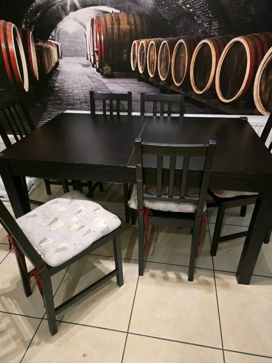 Extendable Dining Table & 6 Chairs - Image 2