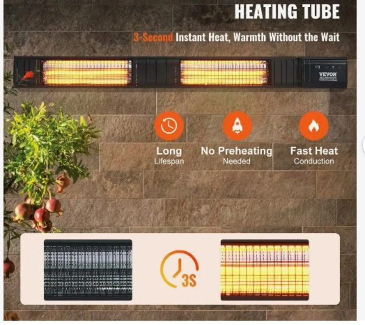 Infrared Heater, 3000W Remote Control - Image 2