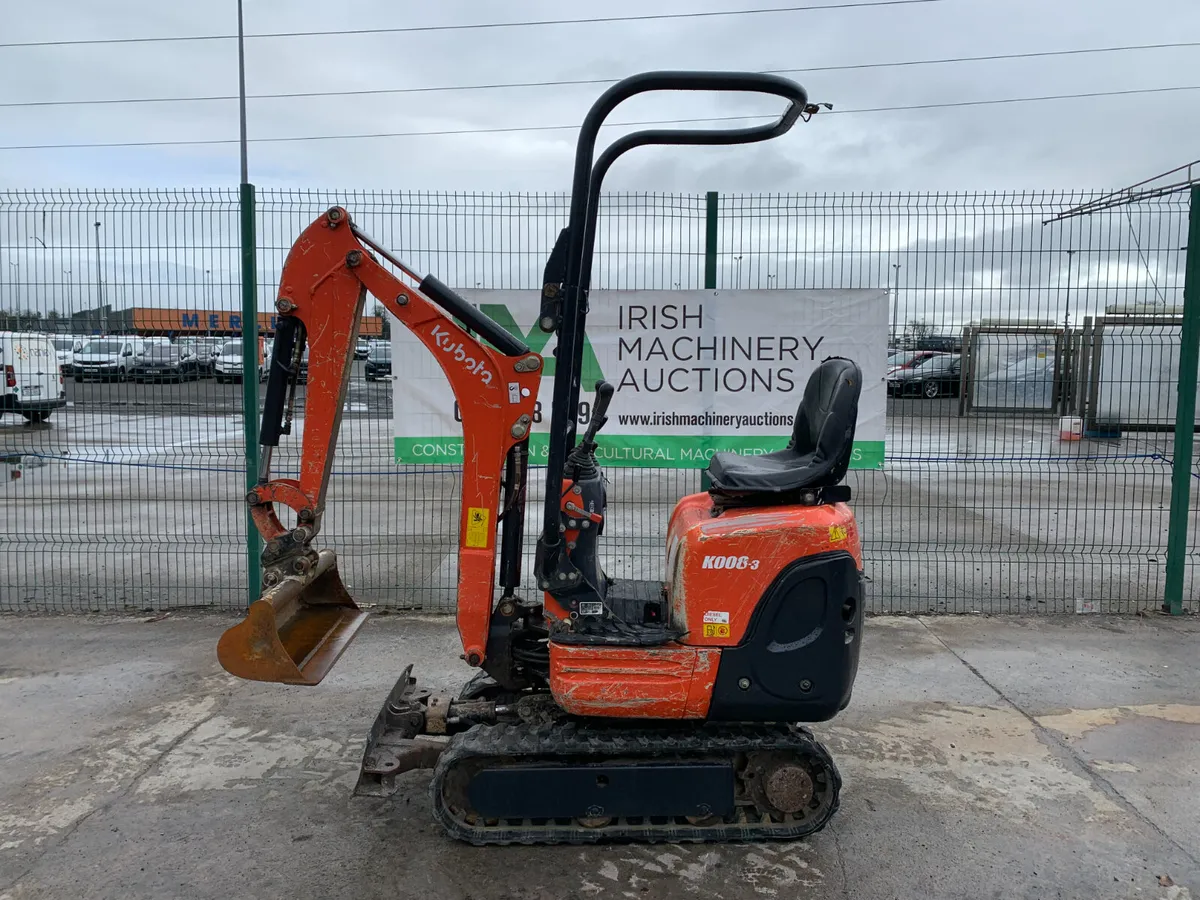 2016 KUBOTA K008-3 MINI EXCAVATOR FOR AUCTION - Image 2