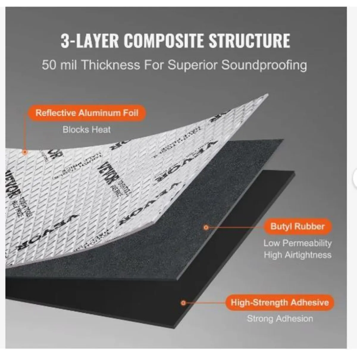 Car Sound Deadening Mat, 50 mil - Image 2
