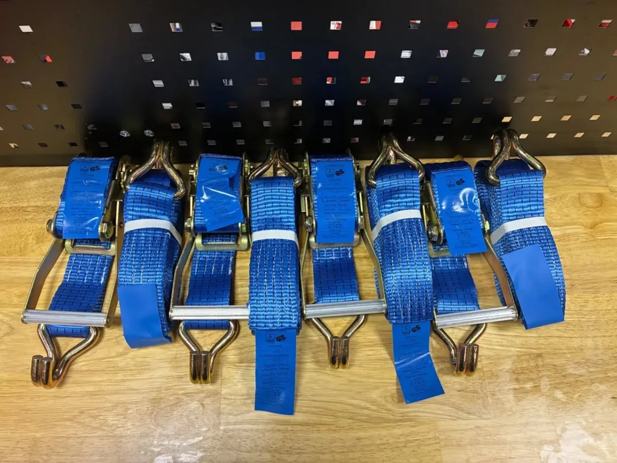 4pc Heavy Duty Ratchet Straps + Slings 2.5T/1T - Image 4