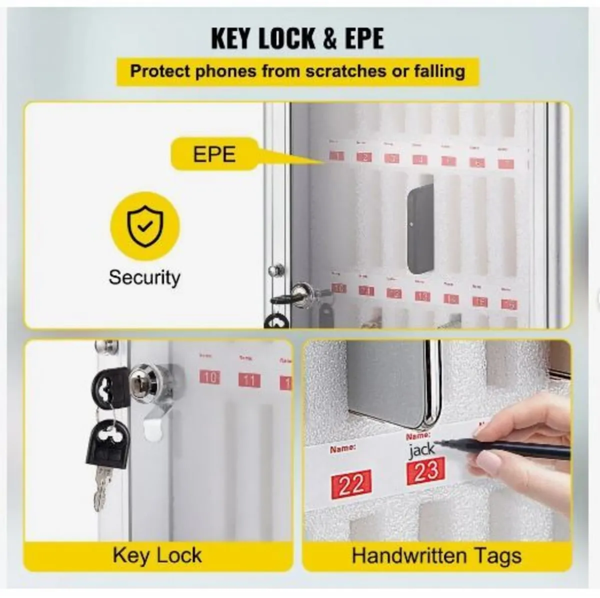 Cell Phone Storage Cabinet, 36 Slots, Aluminum - Image 4