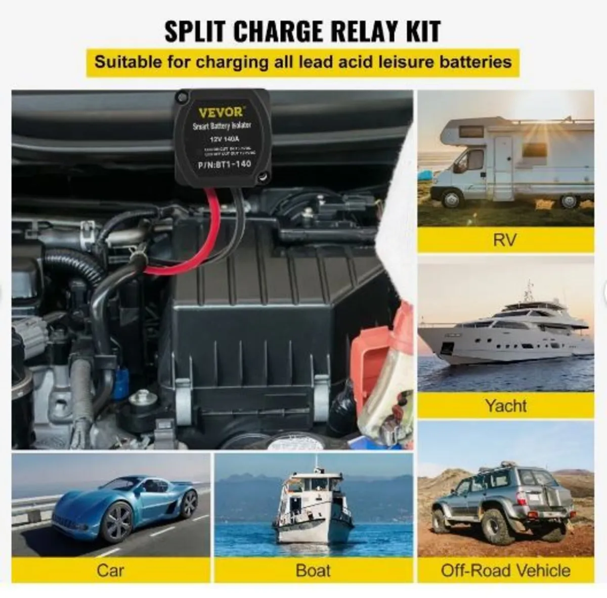 Split Charge Relay Kit, 2mtr 12V - Image 2