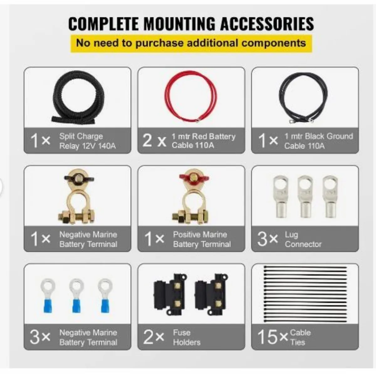Split Charge Relay Kit, 2mtr 12V - Image 3