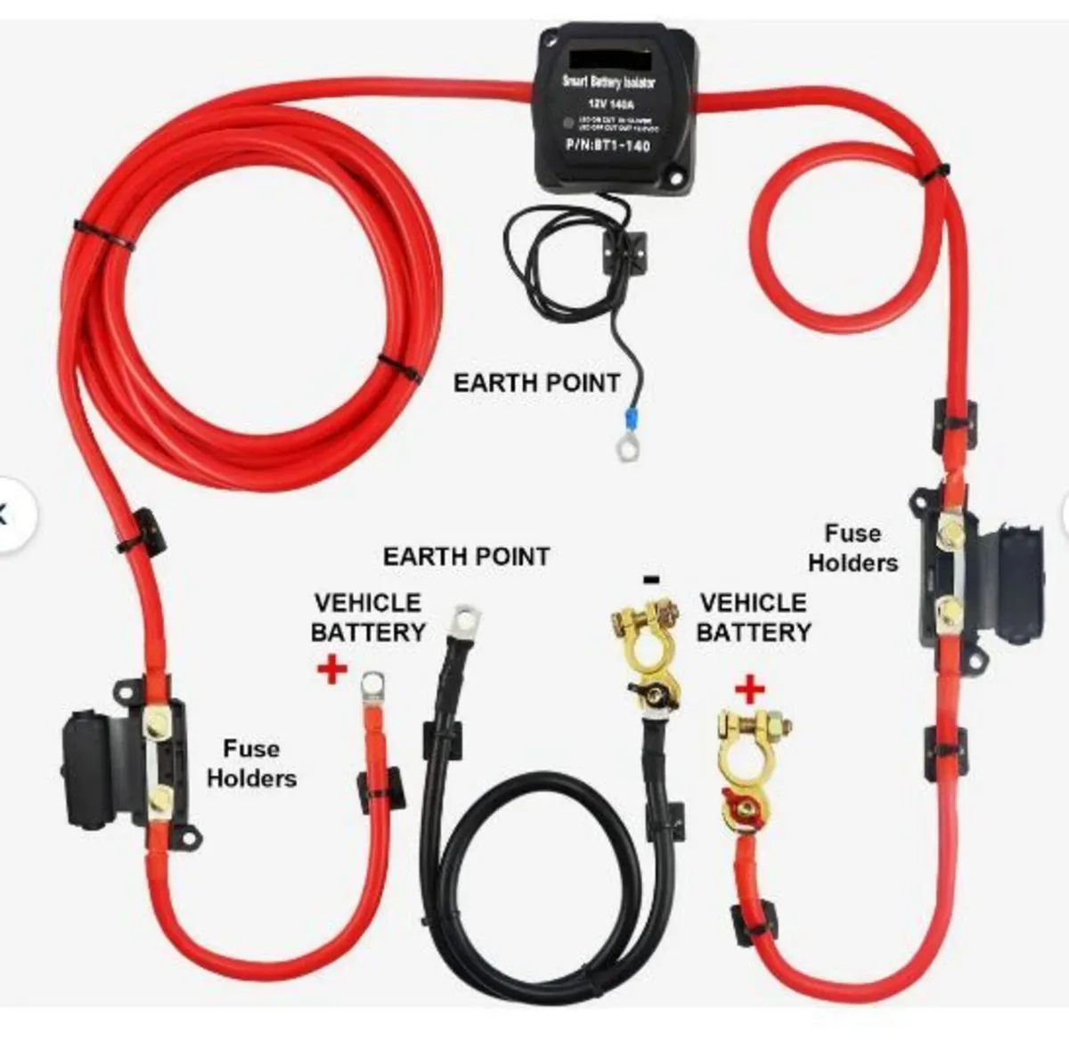Split Charge Relay Kit, 2mtr 12V - Image 1