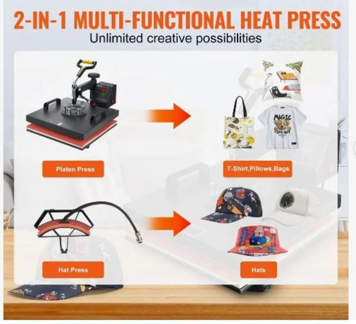 Heat Press Machine, 15x15inch / 38x38cm - Image 2