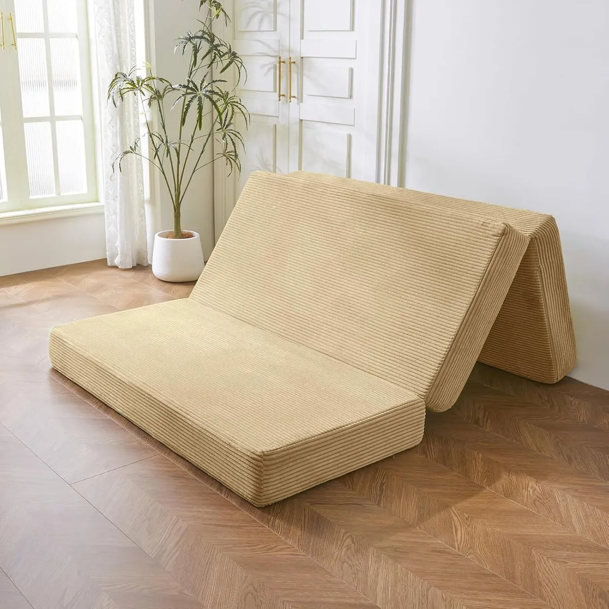 Folding Corduroy Mattress Tri Fold Floor 15cm - Image 1