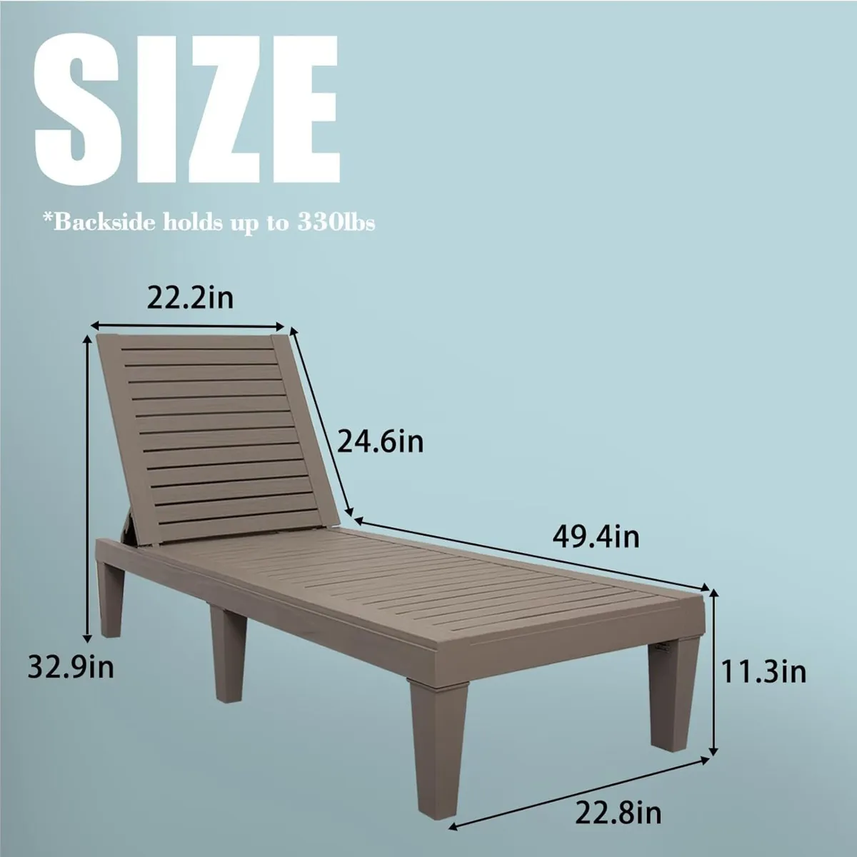 Outdoor Lounge Chair Pool Chaise Waterproof - Image 3