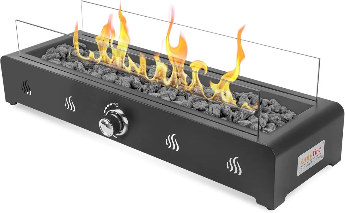 Rectangular Tabletop Gas Fire Pit 6.5KW Outdoor - Image 1