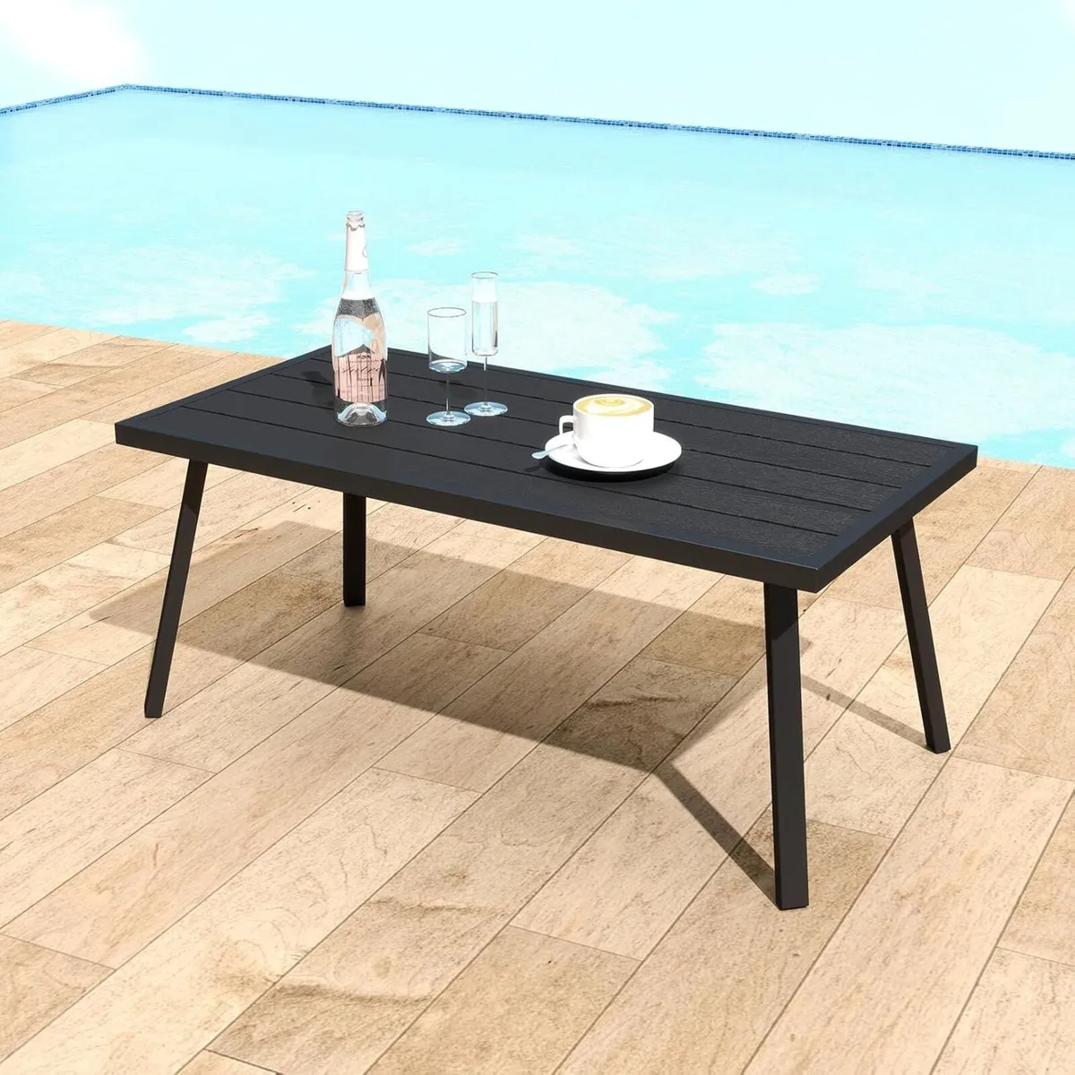 Small Rectangle Iron Outdoor Coffee Side End - Image 1