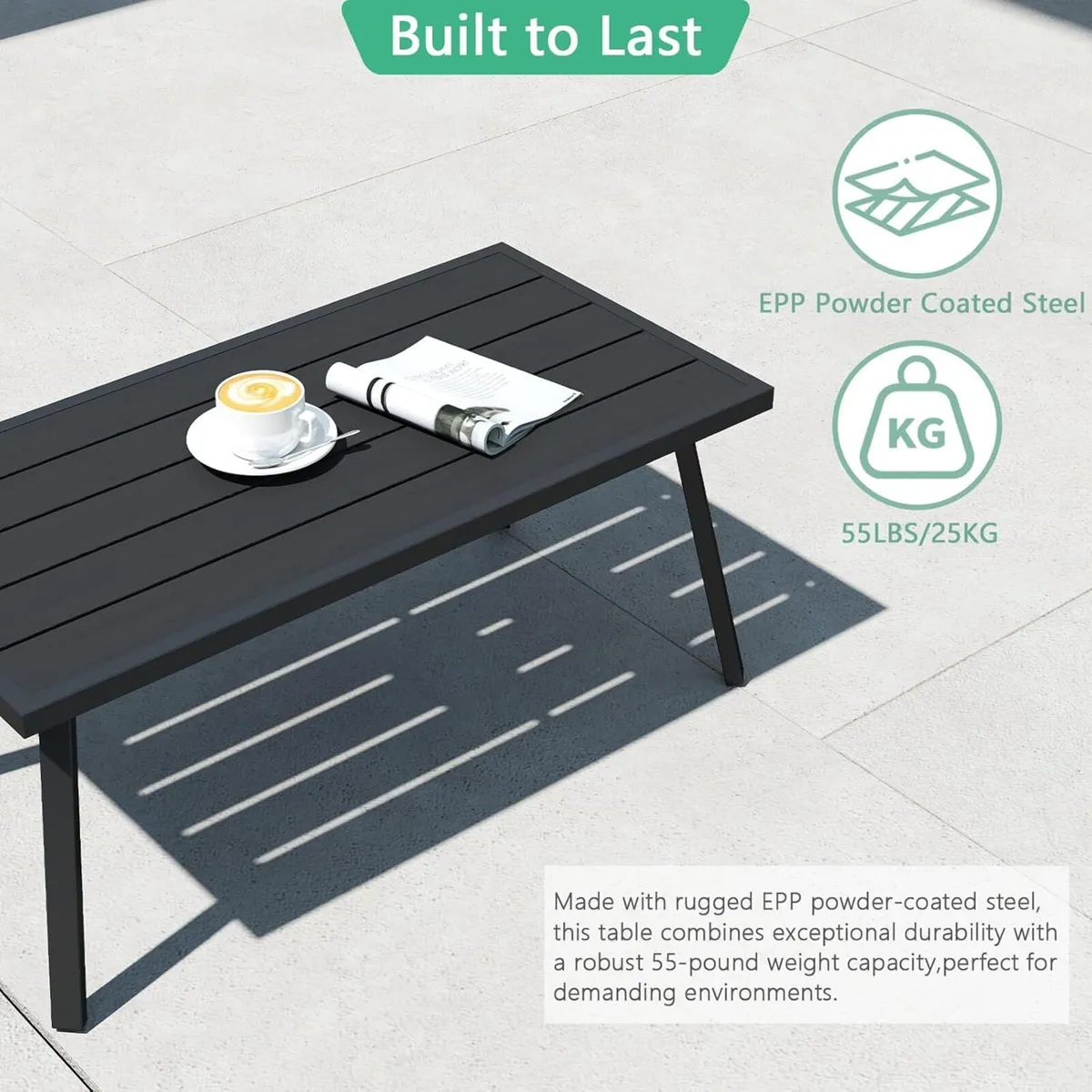 Small Rectangle Iron Outdoor Coffee Side End - Image 4