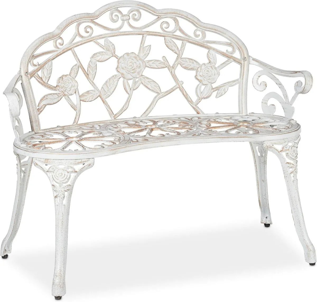 Garden Bench 2 Seater Roses Terrace Balcony Cast - Image 1