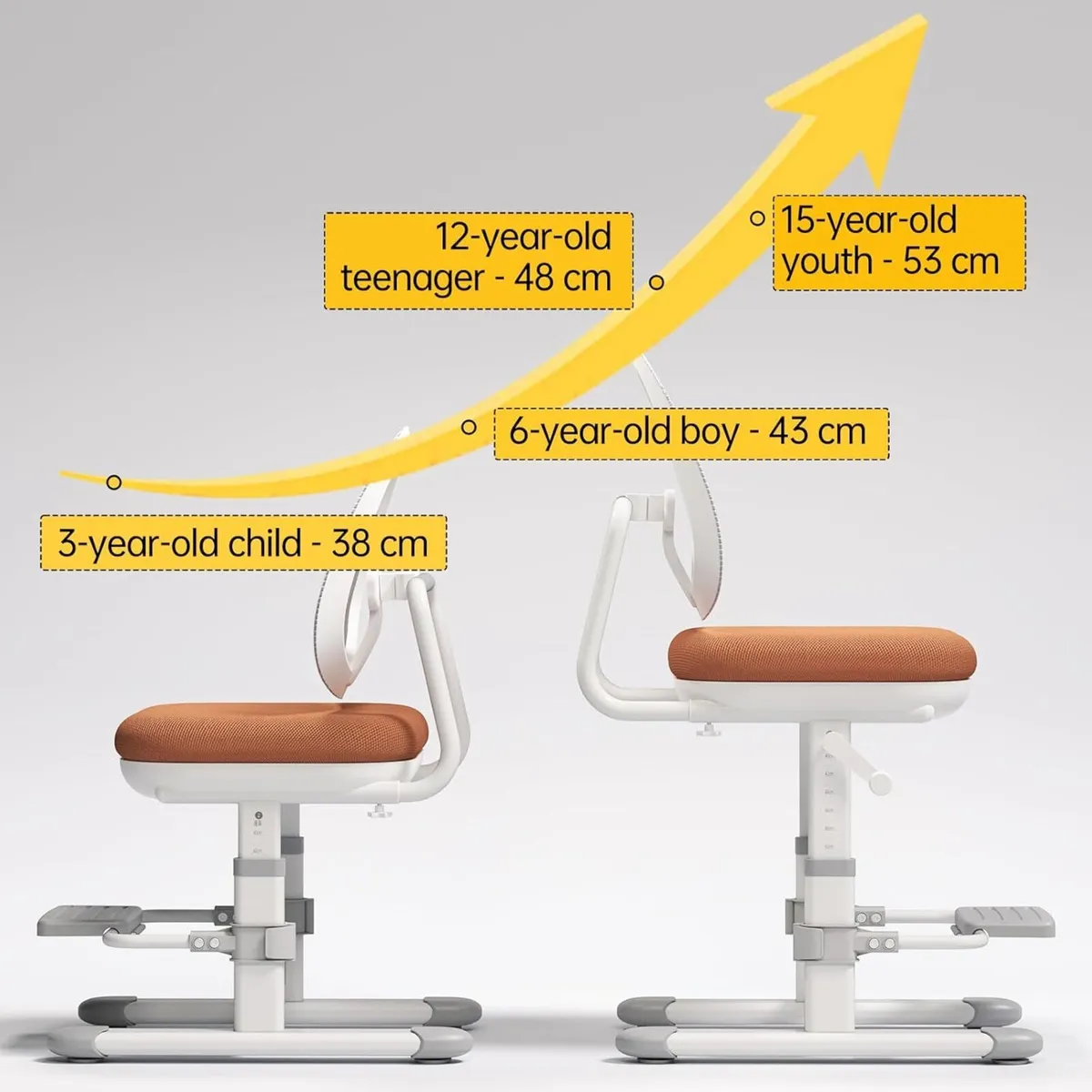 Kids Desk Chair Height-Adjustable with Back - Image 3