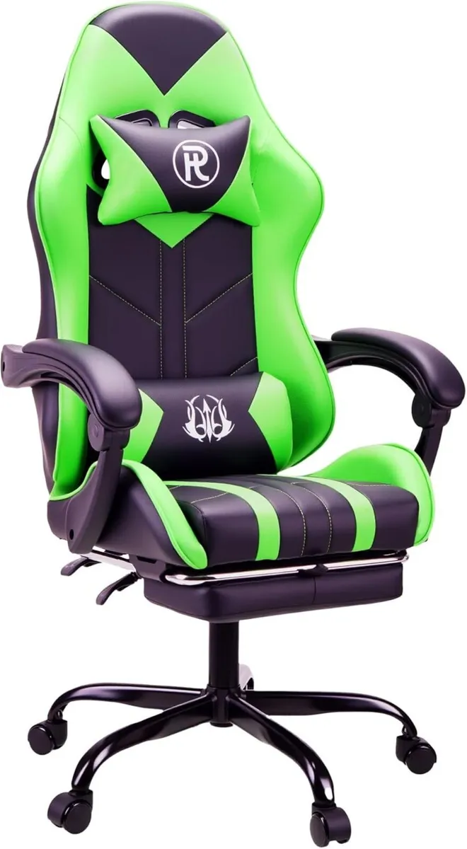 Gaming Chair with Footrest Lumbar Support - Image 1