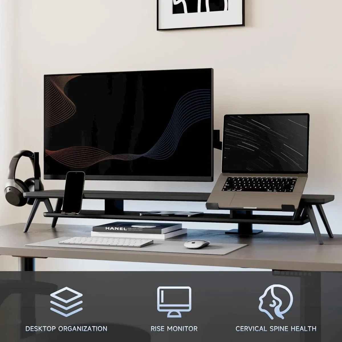 Monitor Stand Riser for 2 Monitors 108CM Large - Image 4