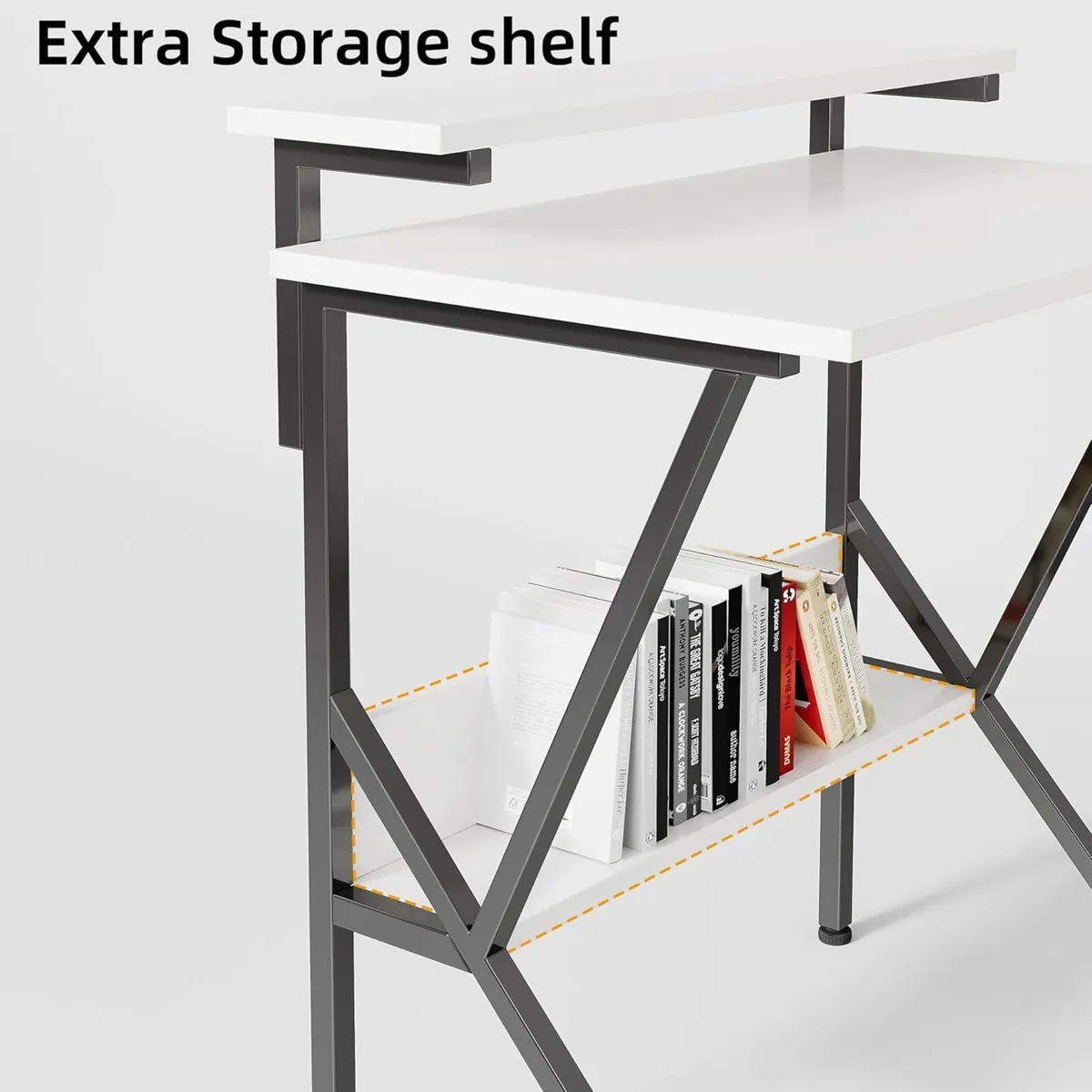 70 x 48 cm Desk Small Computer for Spaces Gaming - Image 4