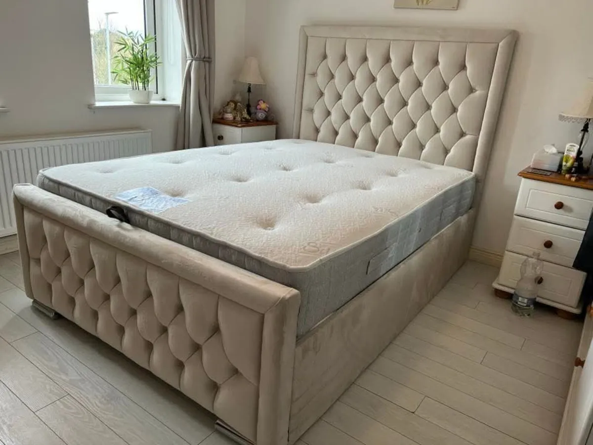 Double & King Size Bed Frame With Mattress Opt - Image 4