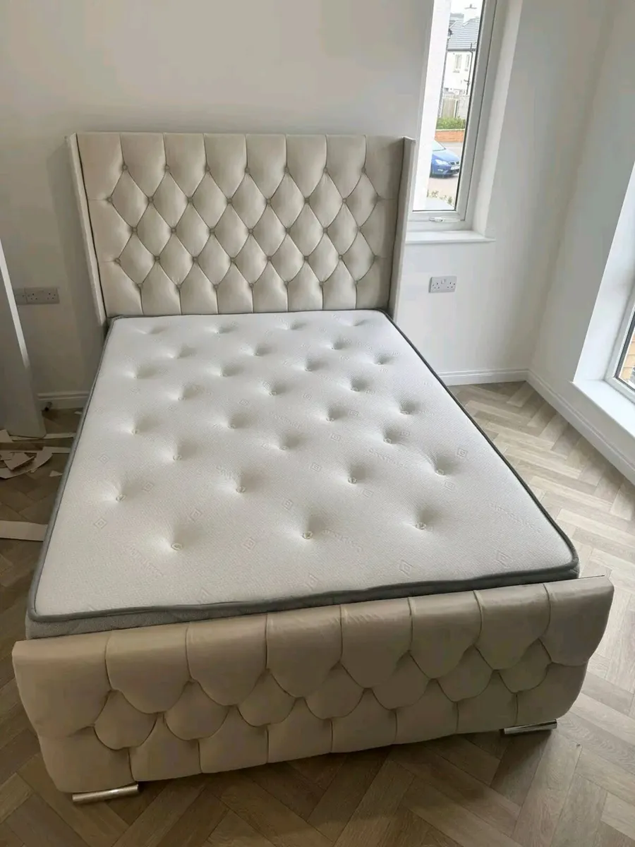 Double & King Size Bed Frame With Mattress Opt - Image 2