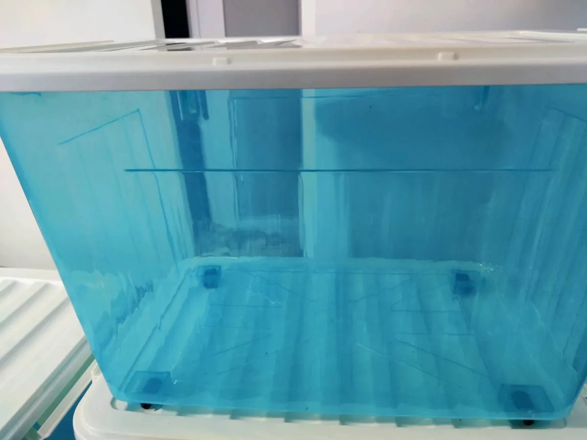 3 Large 55L Storage Boxes with Wheels - Image 2