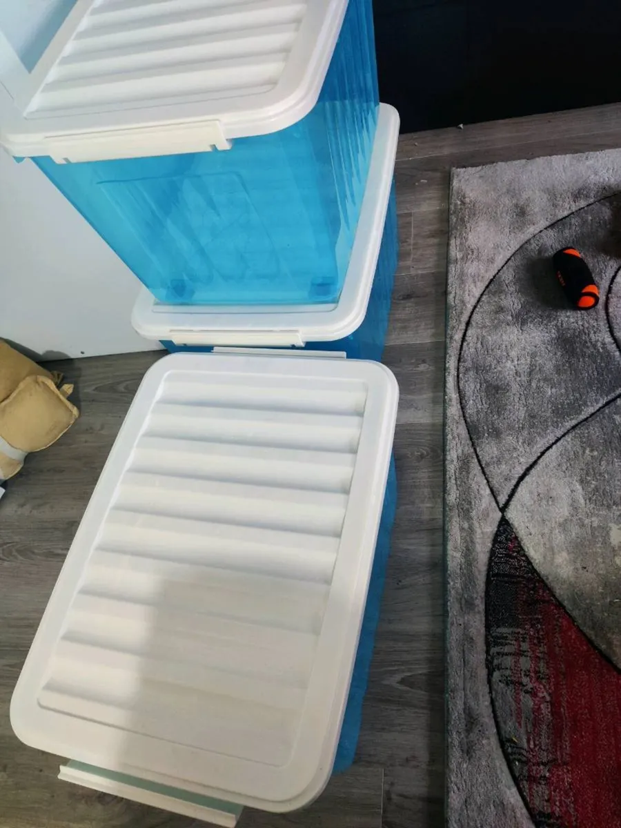 3 Large 55L Storage Boxes with Wheels - Image 4