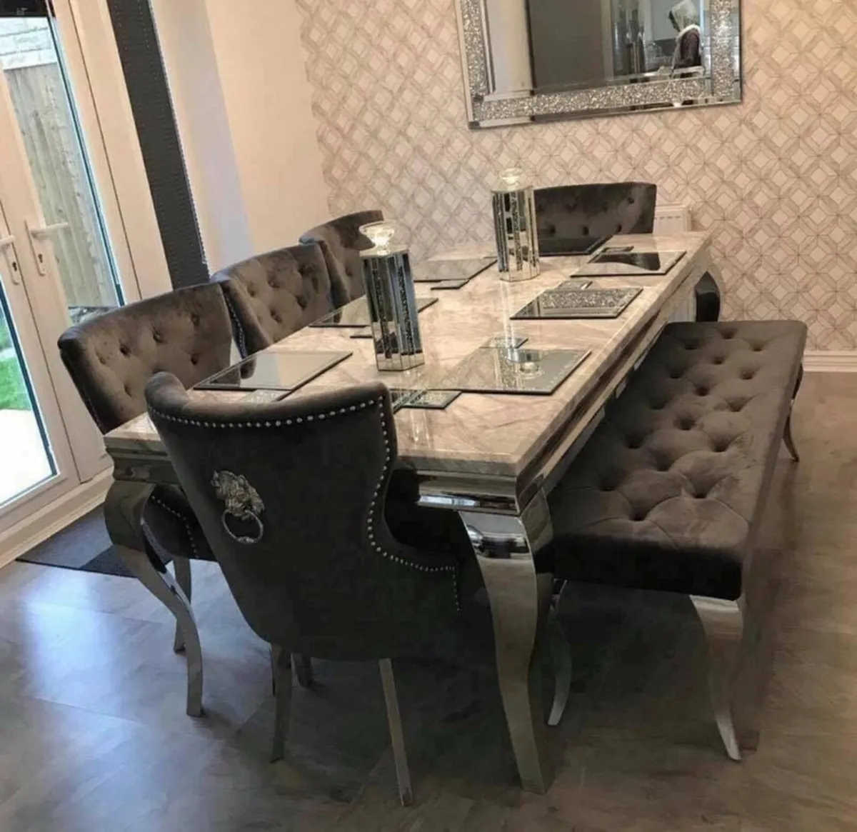 Marble Kitchen Dining Table With Chairs - Image 3