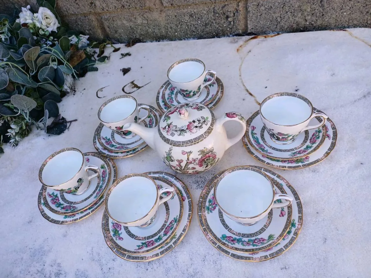 Vintage Bone China Indian Tree Set - Image 3