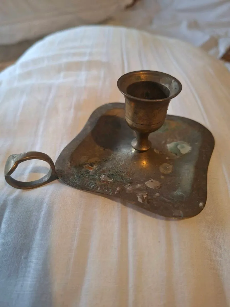 Vintage Solid Brass Chamber Candlestick Holder - Image 1