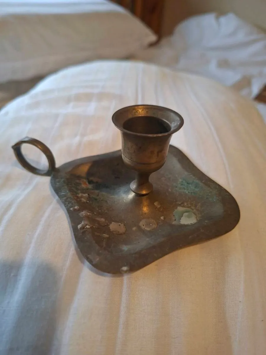 Vintage Solid Brass Chamber Candlestick Holder - Image 2