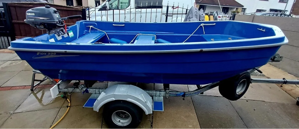 Fox 330 boat with trailer and Yamaha 4hp engine - Image 2