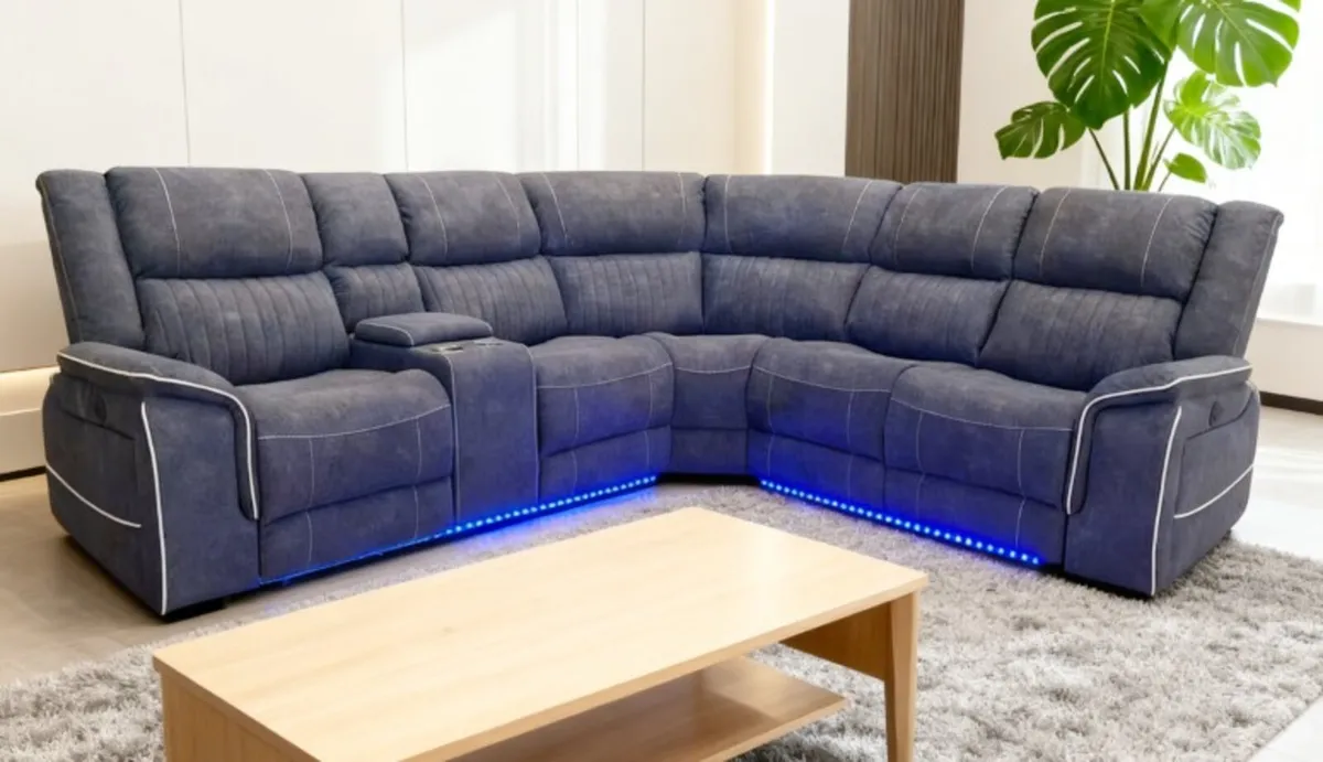 Hannan Corner Electric Grey Micro Fabric Recliner - Image 4