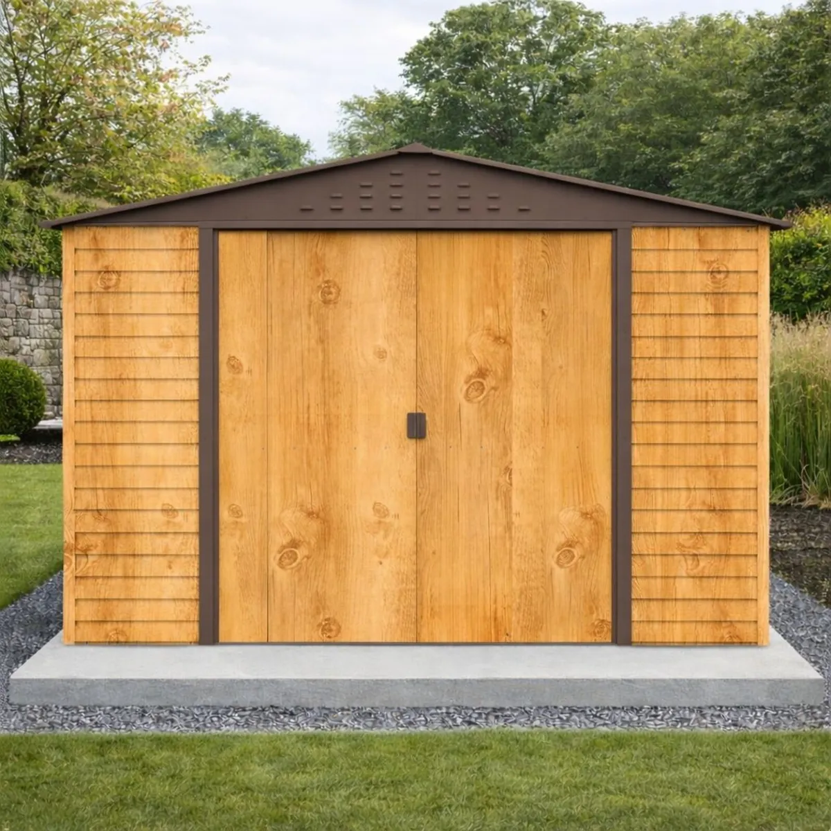 🏡 Alpine 10x10 Steel Garden Shed – Brown WG - Image 4