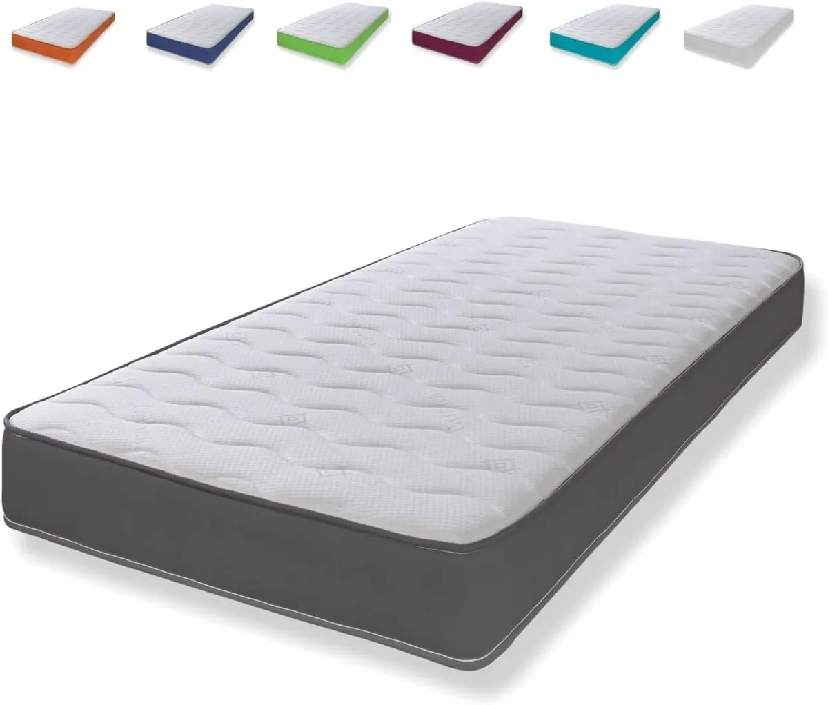 Cooltouch Colours Grey Single Mattress - 90x190cm - Image 1