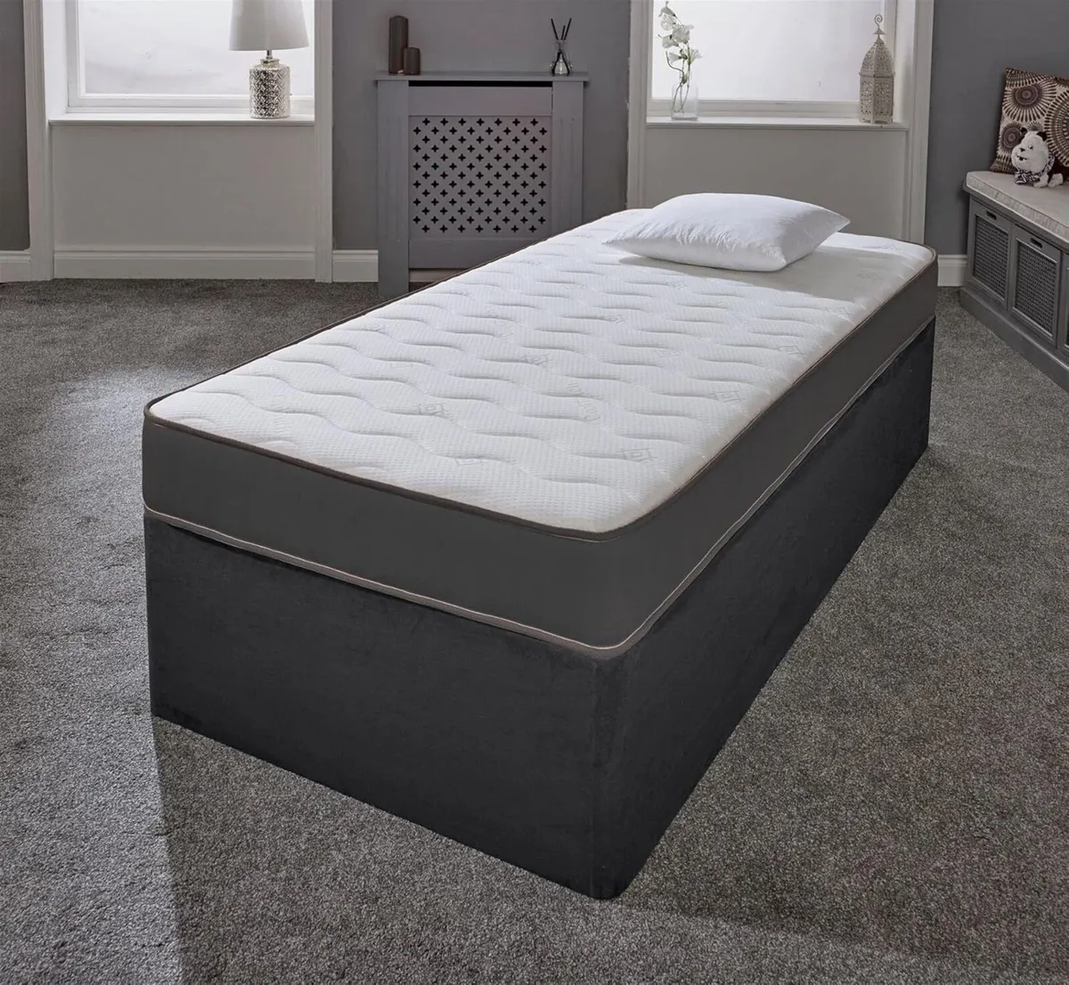 Cooltouch Colours Grey Single Mattress - 90x190cm - Image 2