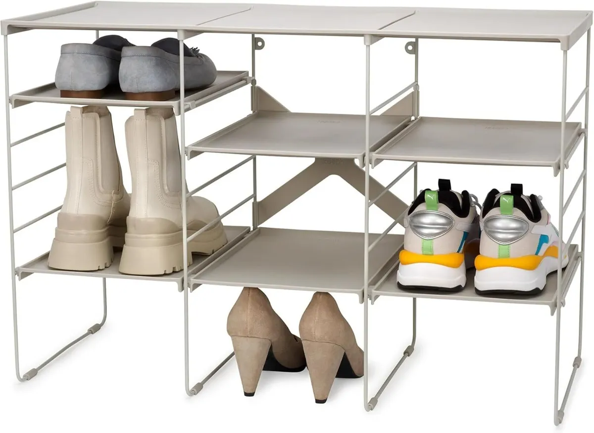 Level Adjustable Tier Shoe Rack Organiser Durable - Image 1