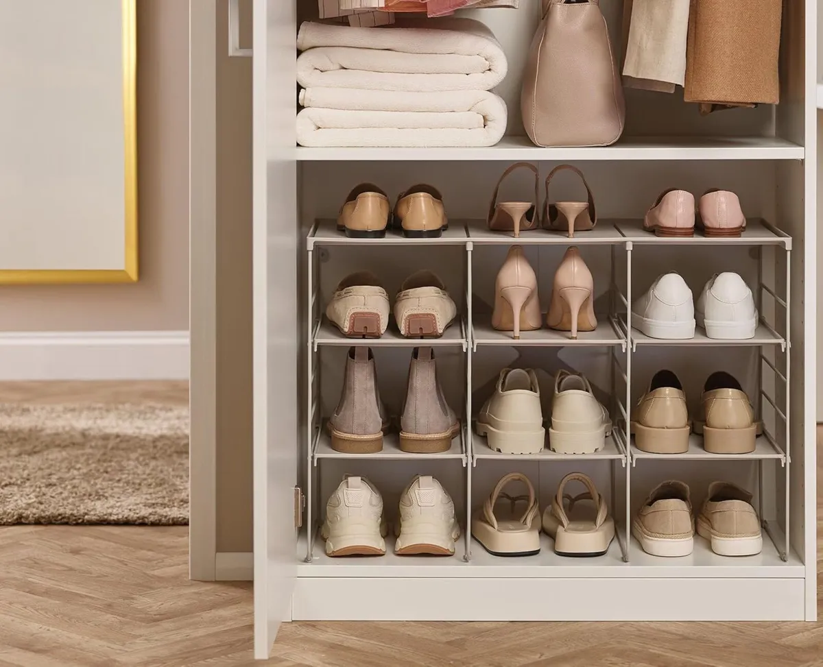 Level Adjustable Tier Shoe Rack Organiser Durable - Image 2