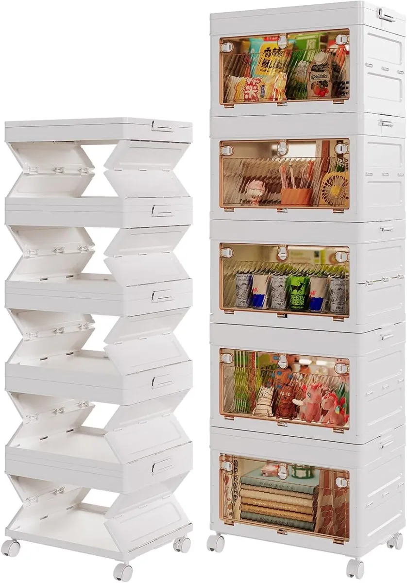 NEW Integrated Storage Boxes with Lid 40Lx5 Tier - Image 1