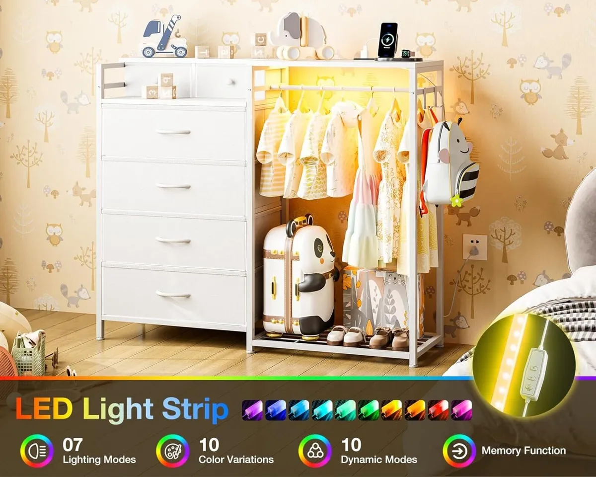 Chest of Drawers Bedroom with Hanging Rail - Image 3