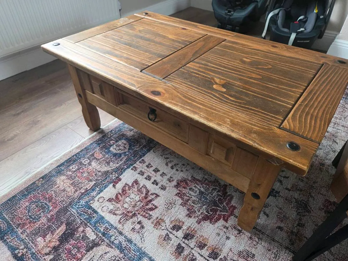 Solid Oak coffee table / TV stand for sale - Image 1