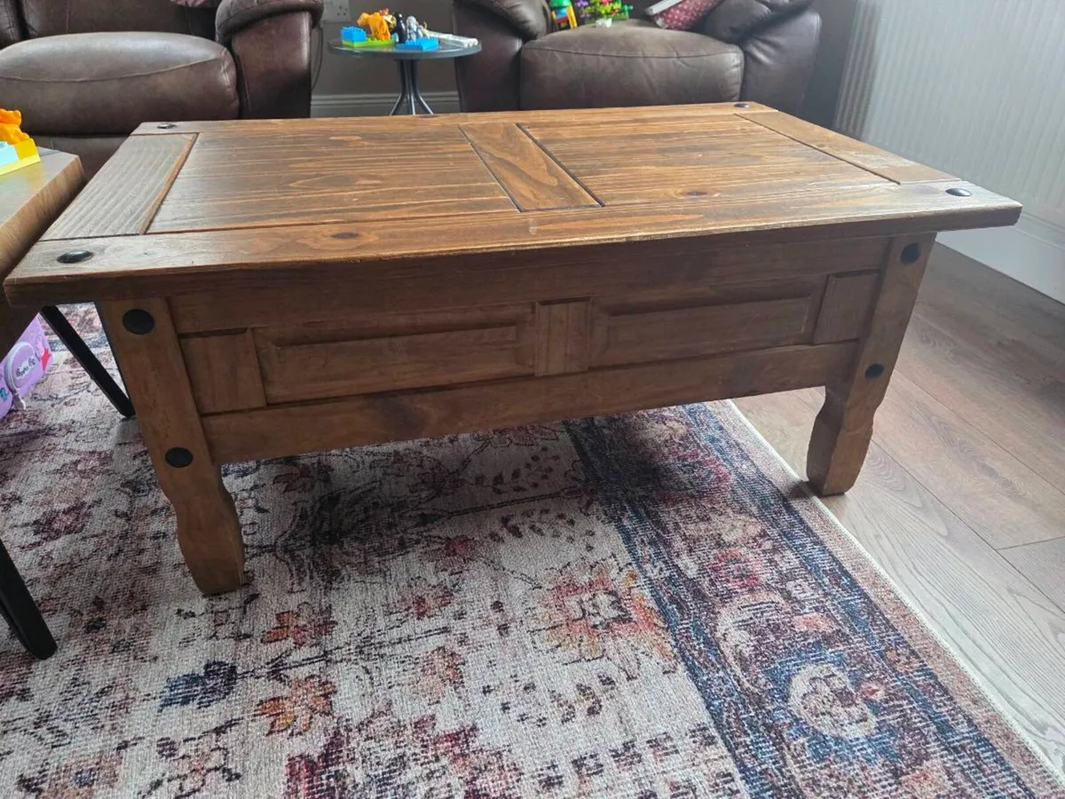 Solid Oak coffee table / TV stand for sale - Image 2