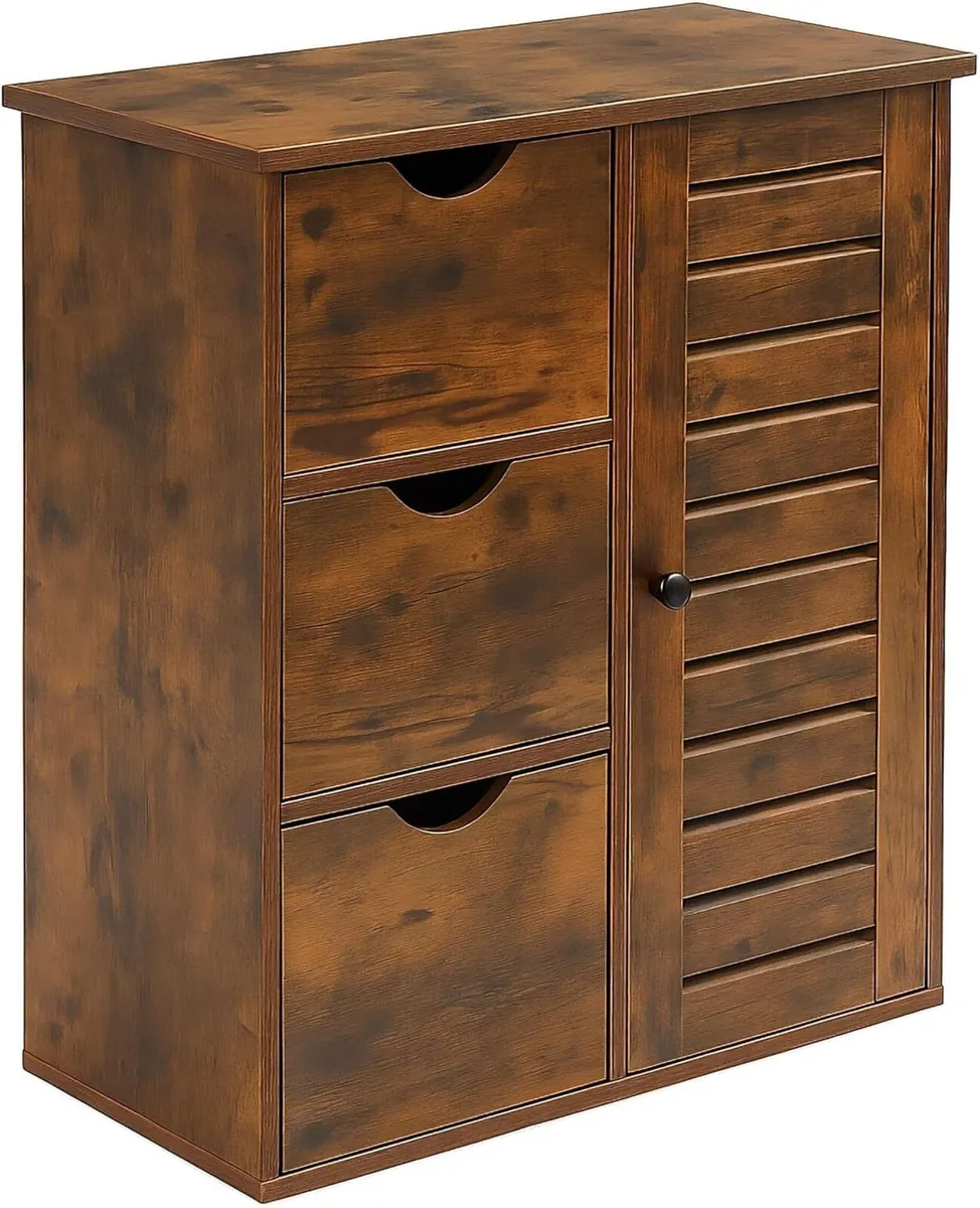 bathroom cabinet HxWxD: 80 x 60 30 cm 3 drawers - Image 1