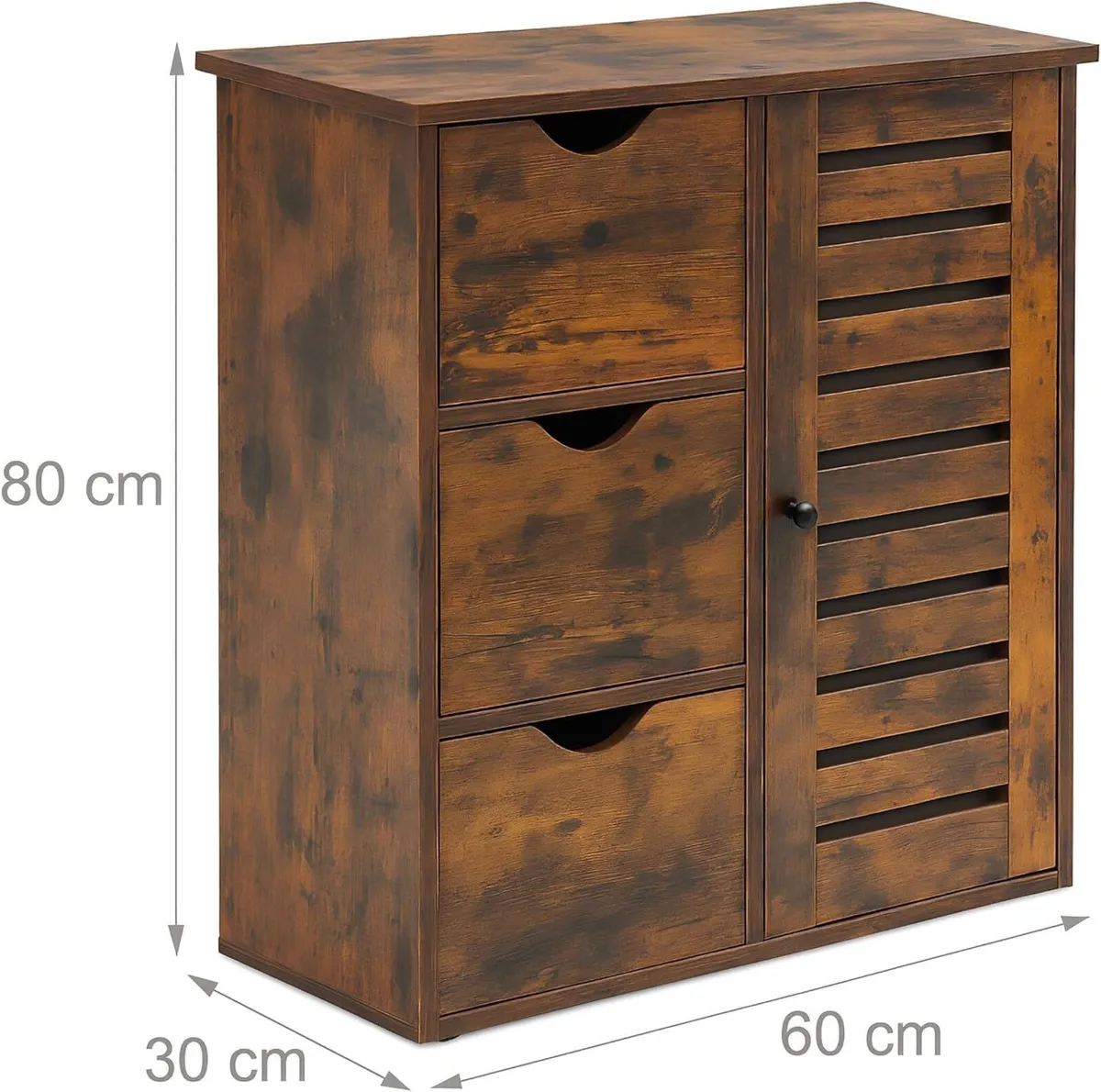 bathroom cabinet HxWxD: 80 x 60 30 cm 3 drawers - Image 3