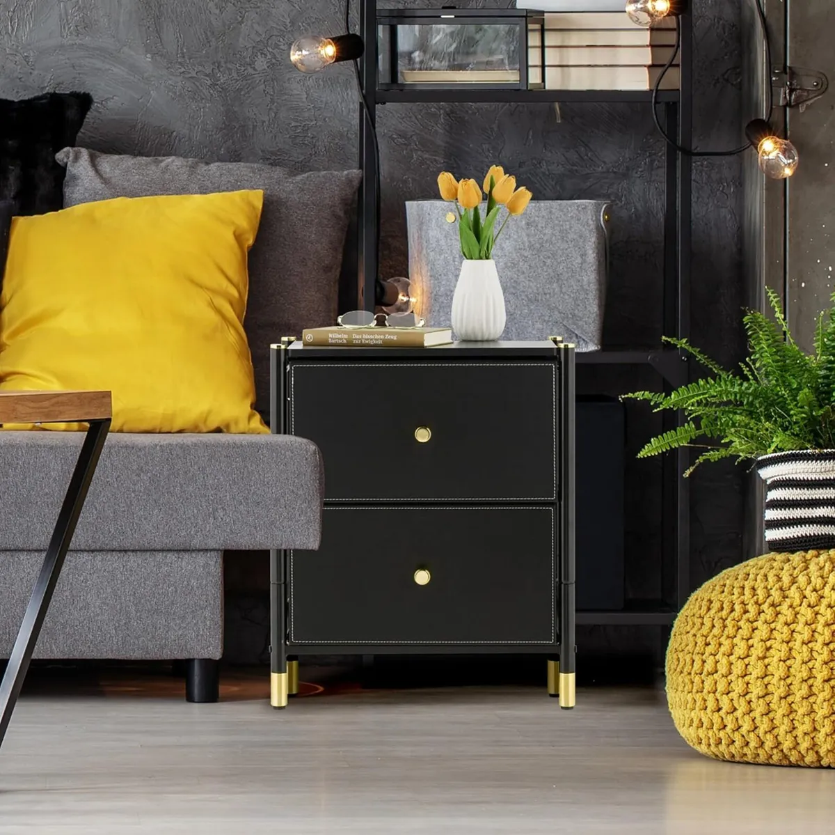 Side Cabinet 2 Drawers HxWxD: 55.5 x 46 33 cm - Image 2