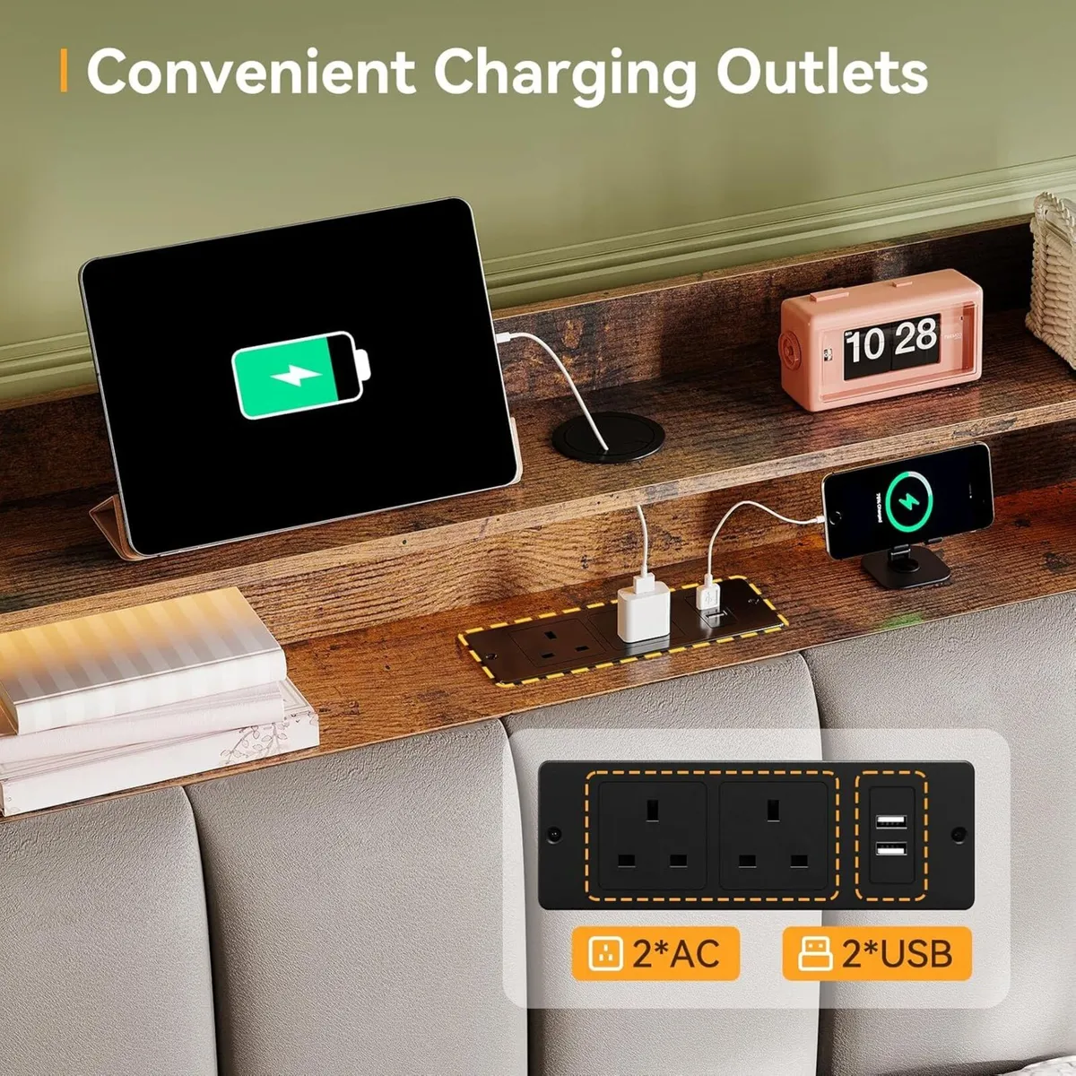 3ft Single Bed Frame with Storage Upholstered - Image 4