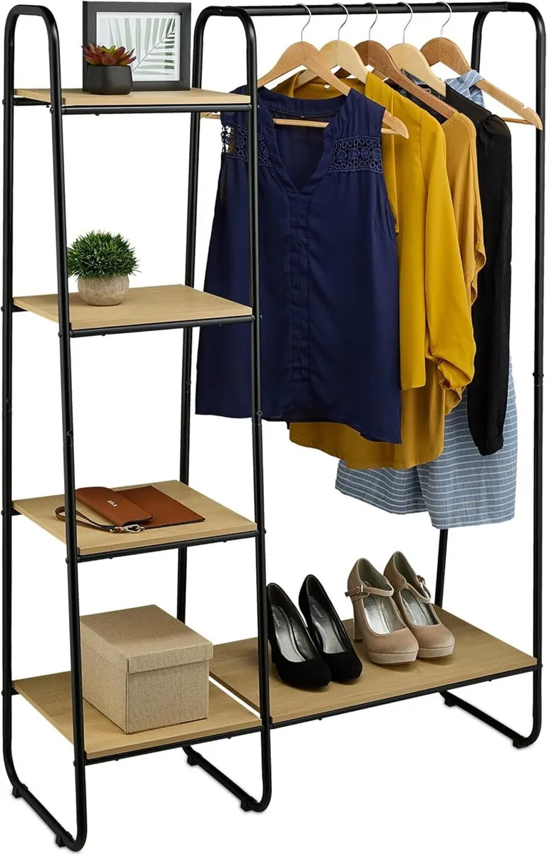 Clothes Rack with Shelves 150 x 100 41 cm Rail - Image 1