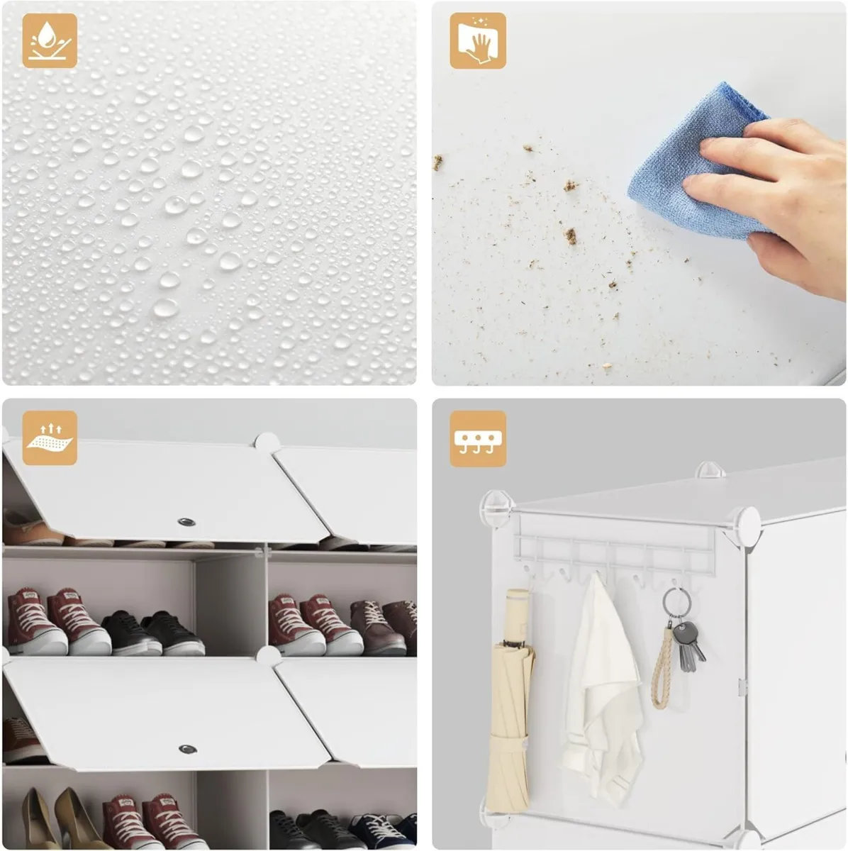 Shoe Storage Cabinet 3 x 10 Tier Modular Plastic - Image 4