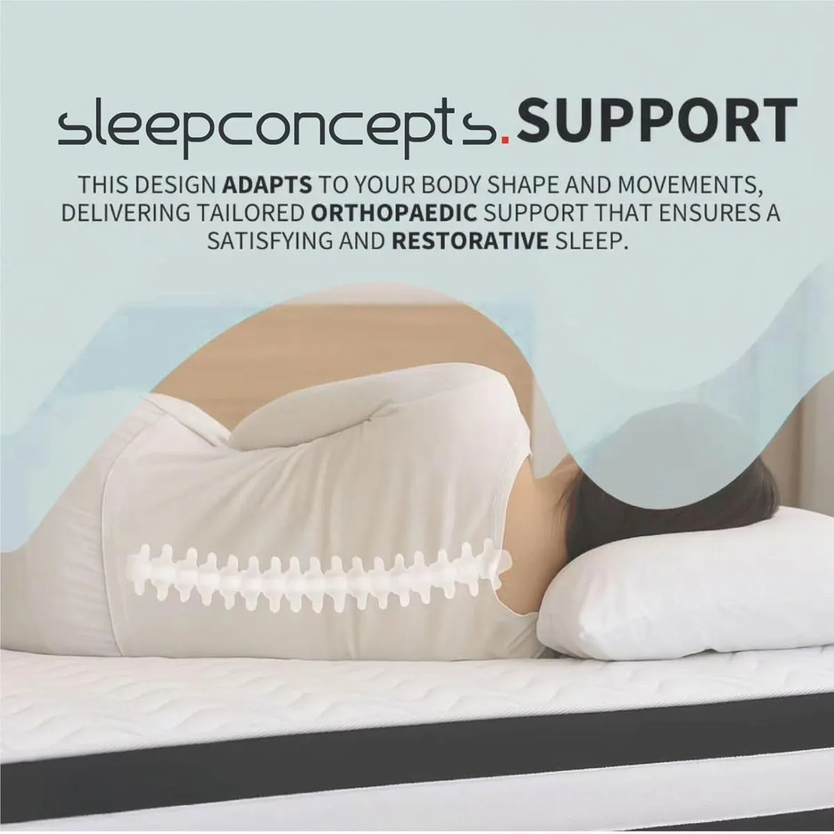 3D Border 15cm Depth Hybrid Spring Mattress with - Image 4